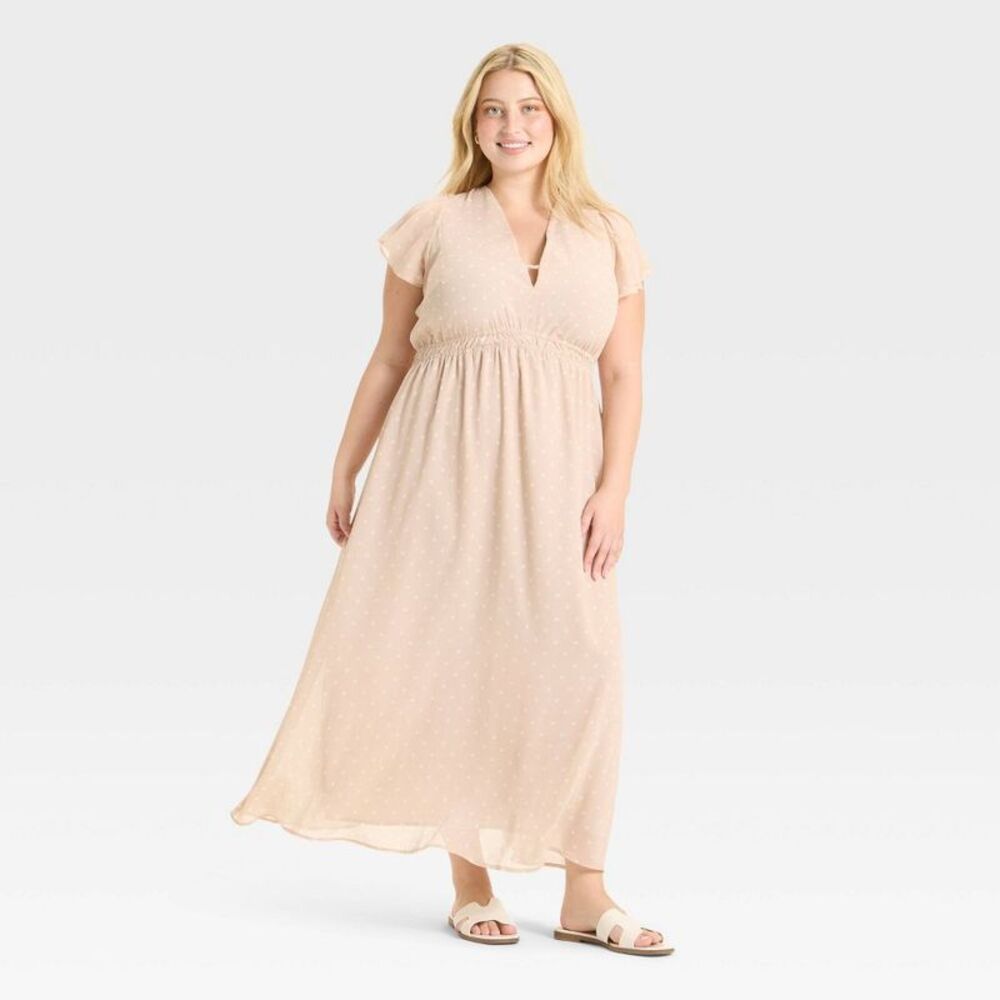 A New Day - Women's Dolman Short Sleeve Maxi A-Line Dress - A  Brown